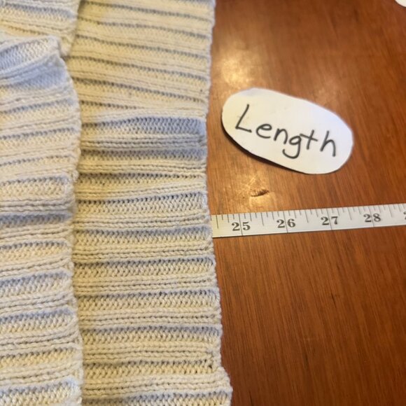 Cotton Candy M cream White sweater puffy red hearts knit over sized - Picture 5 of 5